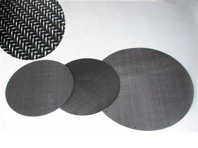 Twill weave black wire cloth extruder screen-round shape black wire cloth disc