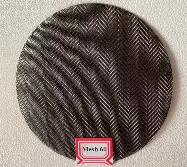 Herringbone weave black wire cloth extruder screen Mesh 60